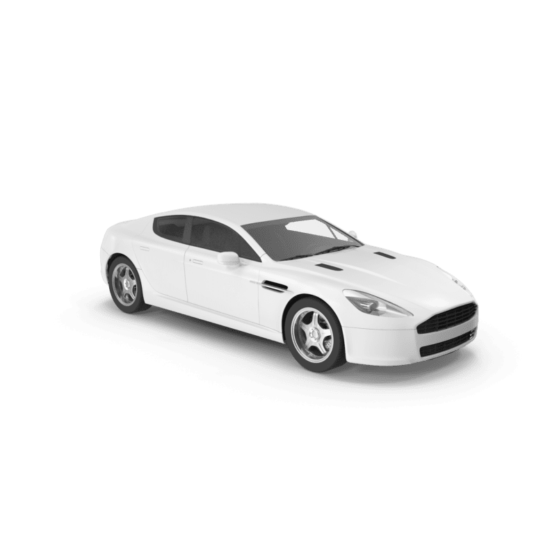 White 4 door car on a transparent background