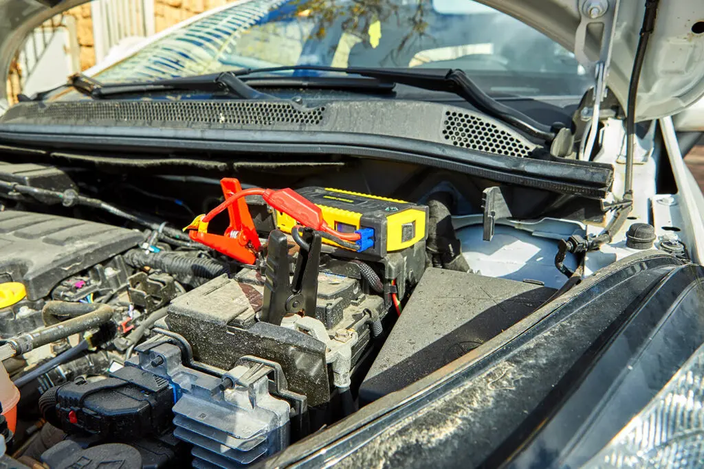 Charging-a-car-battery-so-car-will-function