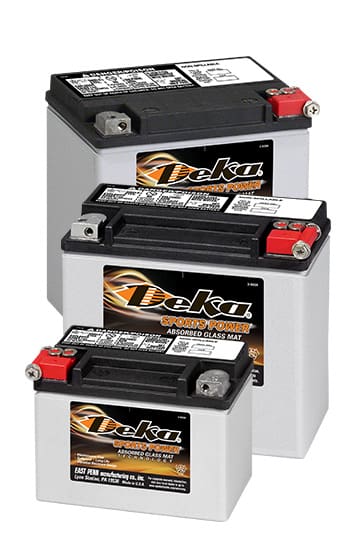 Gray and Black Deka battery Motorcycle and motorsports Battery Stack