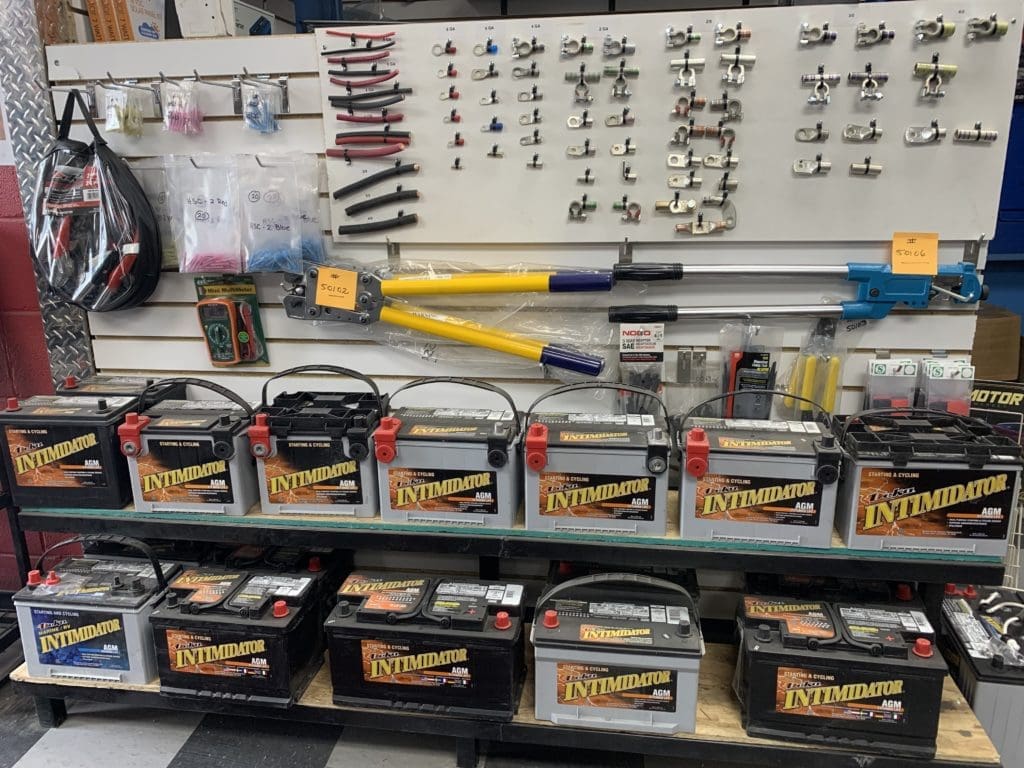 Dakota Battery store interior - batteries