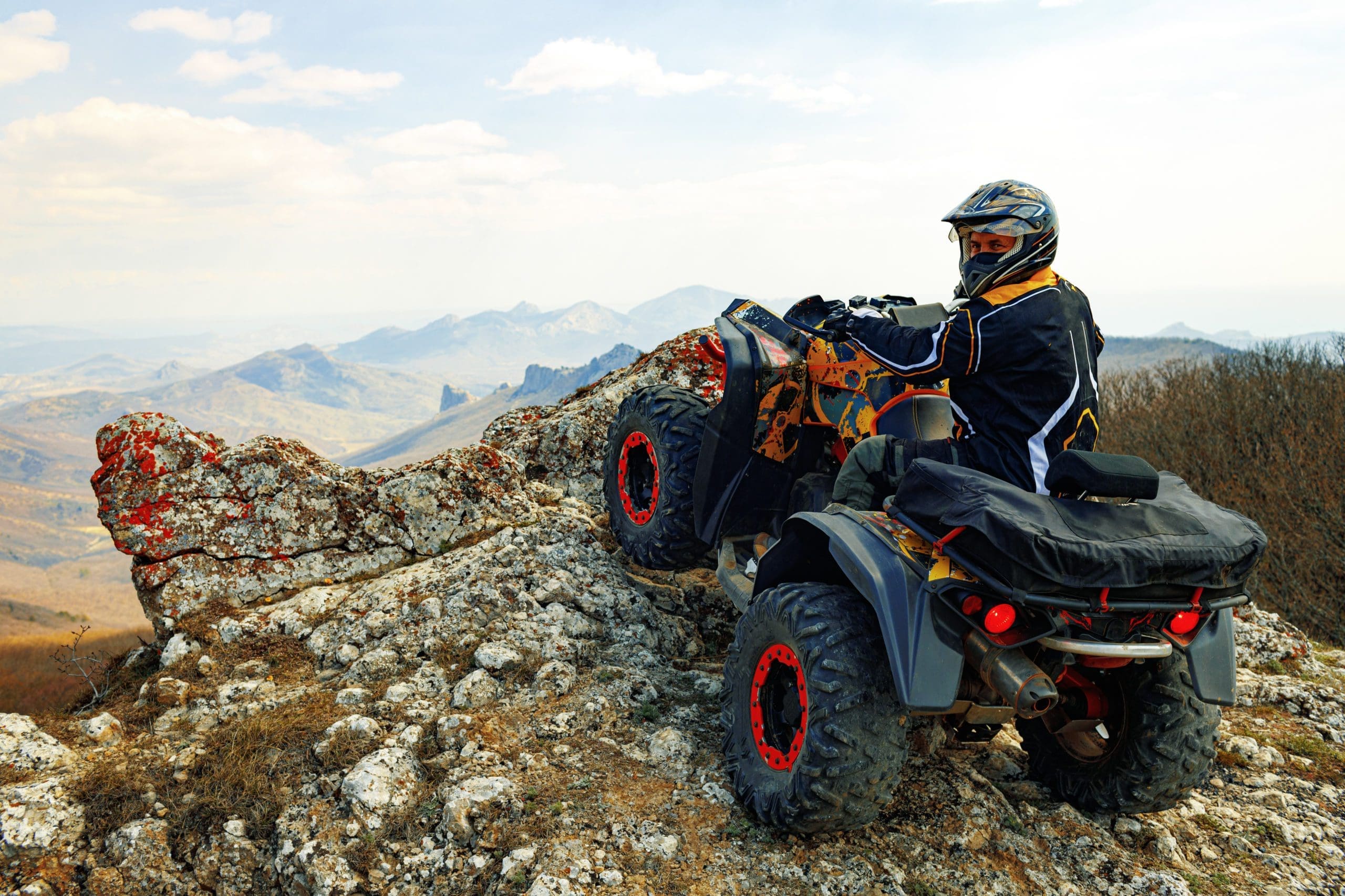 ATV rider in mountains