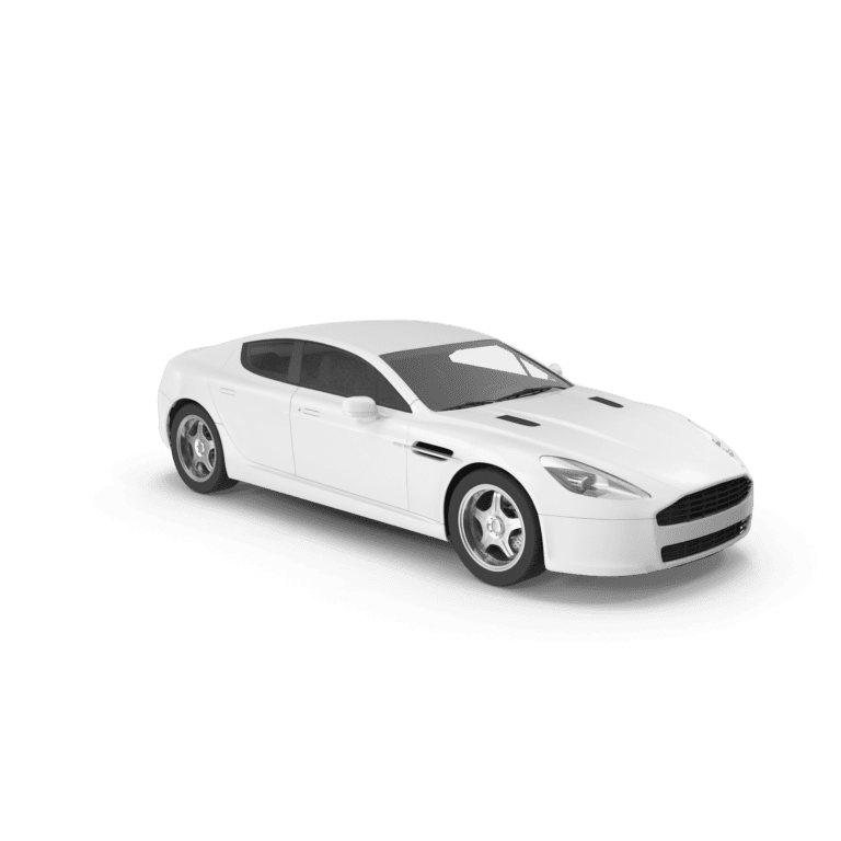 White 4 door car on a transparent background