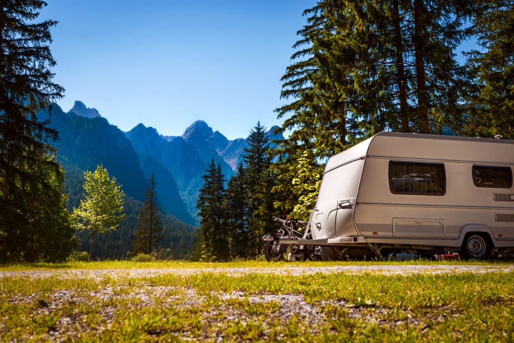 Family vacation travel, holiday trip in RV motorhome